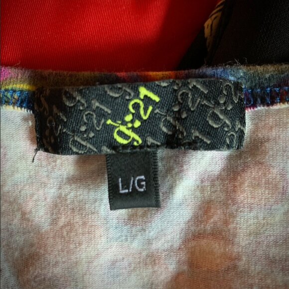 G:21 Cotton multicolor circles patterns short dress Diagonal cap sleeves - large - Picture 7 of 7